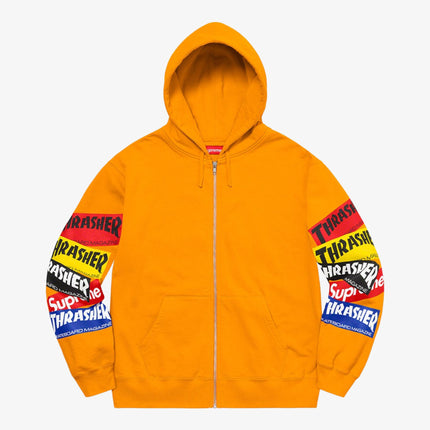 Supreme x Thrasher Zip Up Hooded Sweatshirt 'Multi Logo' Gold (FW21) - SOLE SERIOUSS (1)