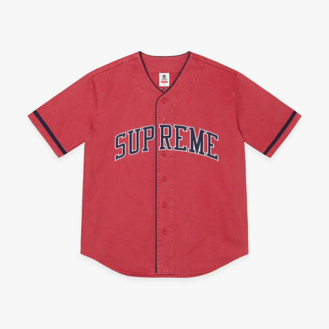 Supreme x Timberland Baseball Jersey Red SS23 - SOLE SERIOUSS (1)