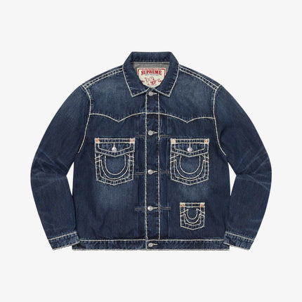 Supreme x True Religion Denim Trucker Jacket Washed Blue (FW21) - SOLE SERIOUSS (1)