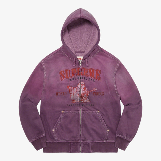 Supreme x True Religion Zip Up Hooded Sweatshirt Purple (FW21) - SOLE SERIOUSS (1)