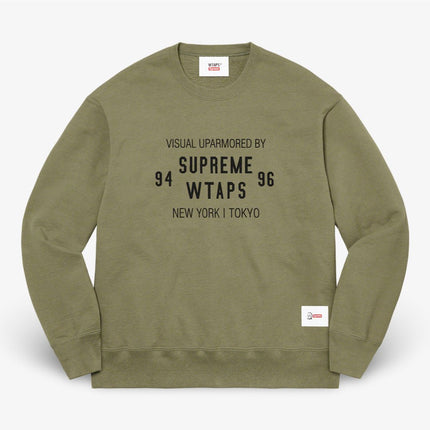 Supreme x WTAPS Crewneck Light Olive (FW21) - SOLE SERIOUSS (1)