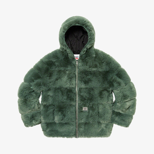 Supreme x WTAPS Faux Fur Hooded Jacket Green (FW21) - SOLE SERIOUSS (1)