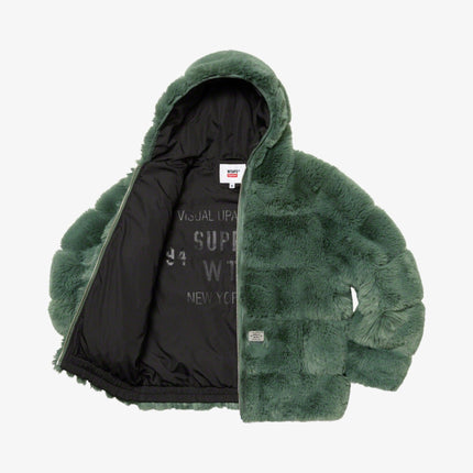 Supreme x WTAPS Faux Fur Hooded Jacket Green FW21 - SOLE SERIOUSS (2)