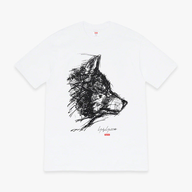 Supreme x Yohji Yamamoto Tee 'Scribble Wolf' White (FW20) - SOLE SERIOUSS (1)