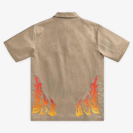 Travis Scott x Air Jordan Button Down Shirt 'Cactus Jack Flame' Khaki (SS21) CW3128-247 - SOLE SERIOUSS (2)