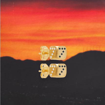 Triple Sevens '7' Dice Earring Set Gold | SOLE SERIOUSS [2]