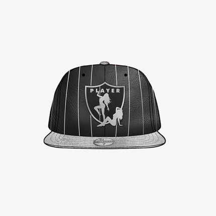 Triple Sevens Leather 'Player' Snapback Hat Black / Silver | SOLE SERIOUSS [1]