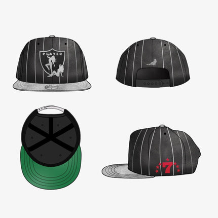 Triple Sevens Leather 'Player' Snapback Hat Black / Silver | SOLE SERIOUSS [2]