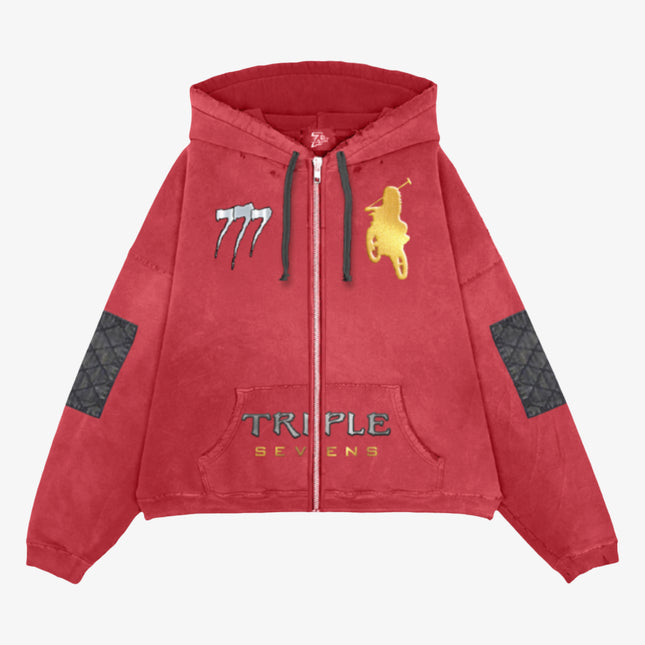 Triple Sevens 'Moto Complex' Zip-Up Hoodie Red | SOLE SERIOUSS [1]
