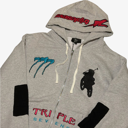 Triple Sevens 'Moto Vice' Zip-Up Hoodie Grey | SOLE SERIOUSS [2]