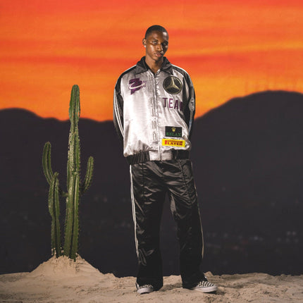 Triple Sevens 'Racing Team' Satin Boxy Varsity Jacket Black / Silver | SOLE SERIOUSS [4]