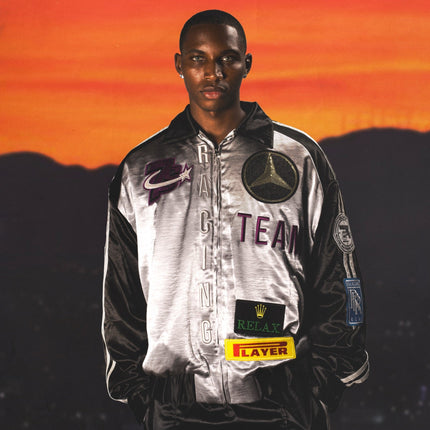 Triple Sevens 'Racing Team' Satin Boxy Varsity Jacket Black / Silver | SOLE SERIOUSS [5]