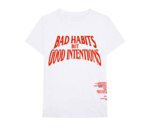 Vlone x NAV 'Bad Habits but Good Intentions' T-Shirt White SS20 - SOLE SERIOUSS (1)