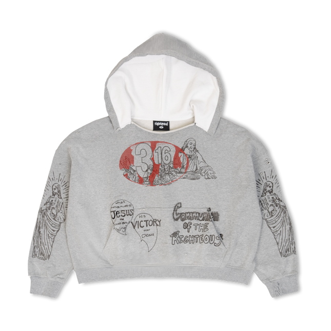 We Are Righteous '3:16' Distressed Pullover Hoodie | SOLE SERIOUSS [1]