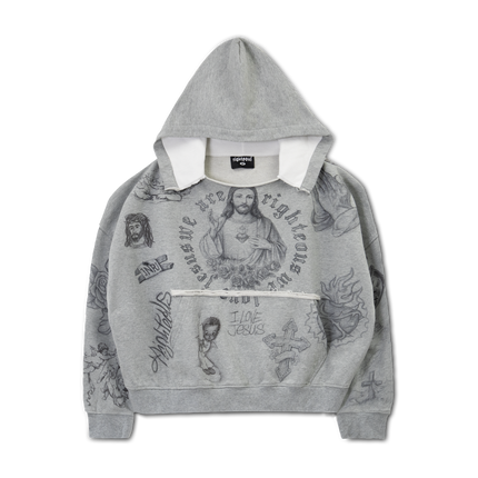We Are Righteous 'God's Favorite' Distressed Pullover Hoodie | SOLE SERIOUSS [1]