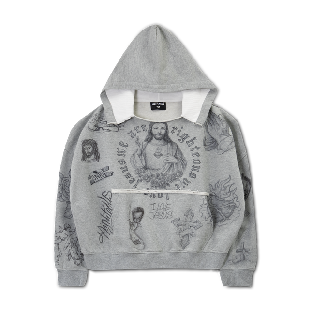 We Are Righteous 'God's Favorite' Distressed Pullover Hoodie | SOLE SERIOUSS [1]