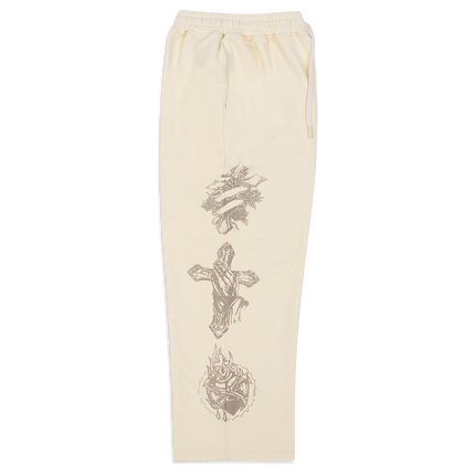 We Are Righteous 'Tatted Believer' Sweatpants Cream | SOLE SERIOUSS [2]