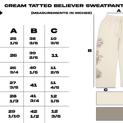 We Are Righteous 'Tatted Believer' Sweatpants Cream | SOLE SERIOUSS [6]