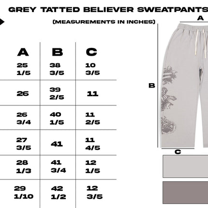 We Are Righteous 'Tatted Believer' Sweatpants Grey | SOLE SERIOUSS [5]