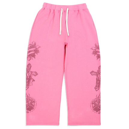 We Are Righteous 'Tatted Believer' Sweatpants Pink | SOLE SERIOUSS [1]