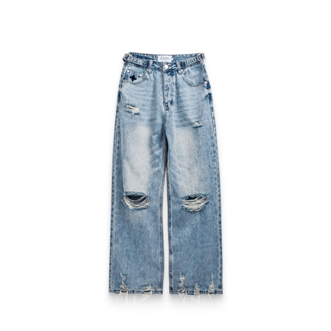 We Are Righteous Thrashed Baggy Denim Jeans | SOLE SERIOUSS [1]
