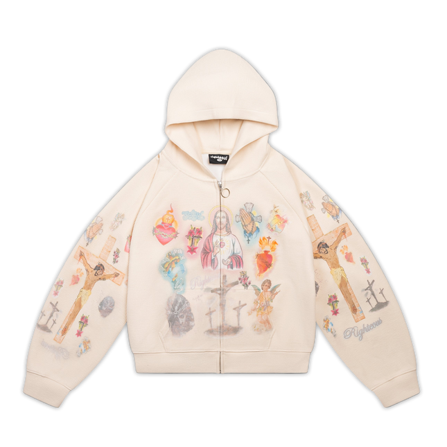 We Are Righteous 'Ultimate Sacrifice' Thermal Zip Up Hoodie | SOLE SERIOUSS [1]