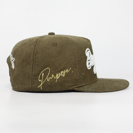 dvniel.luu 'OG BA: From the Bay to the World' Snapback Hat Olive Corduroy | SOLE SERIOUSS [5]
