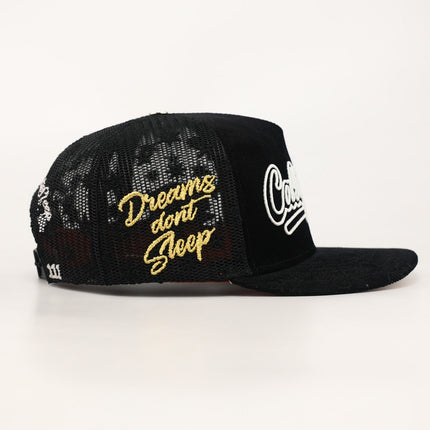 dvniel.luu 'OG CA: Dreams on the West' Trucker Snapback Hat Black Corduroy / Mesh | SOLE SERIOUSS [5]