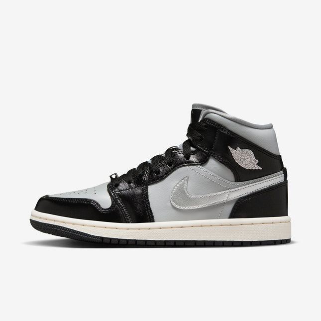 (Women's) Air Jordan 1 Mid SE 'Black / Metallic Silver' (2023) FB9892-002 - SOLE SERIOUSS (1)