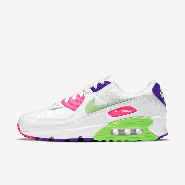 (Women's) Nike Air Max 90 'White / Neon' (2021) DH0250-100 - SOLE SERIOUSS (1)