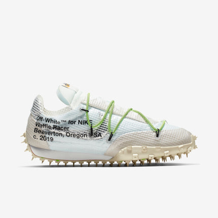 (Women's) Nike Waffle Racer x Off-White 'White / Electric Green' (2019) CD8180-100 - SOLE SERIOUSS (2)