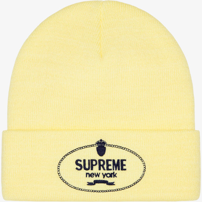 Supreme 'Crest' Beanie Light Yellow (FW24)